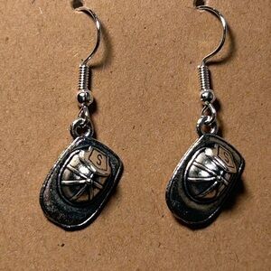 Elegant Silver Firefighter Hat Earrings